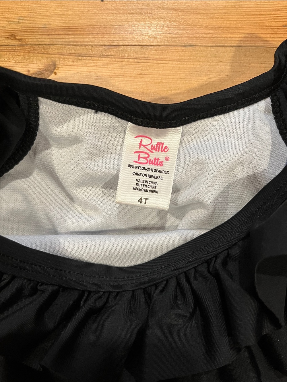 Set/2 RUFFLE BUTTS 4T Black Stripe Ruffed Bum Swim Set - Picture 7 of 7